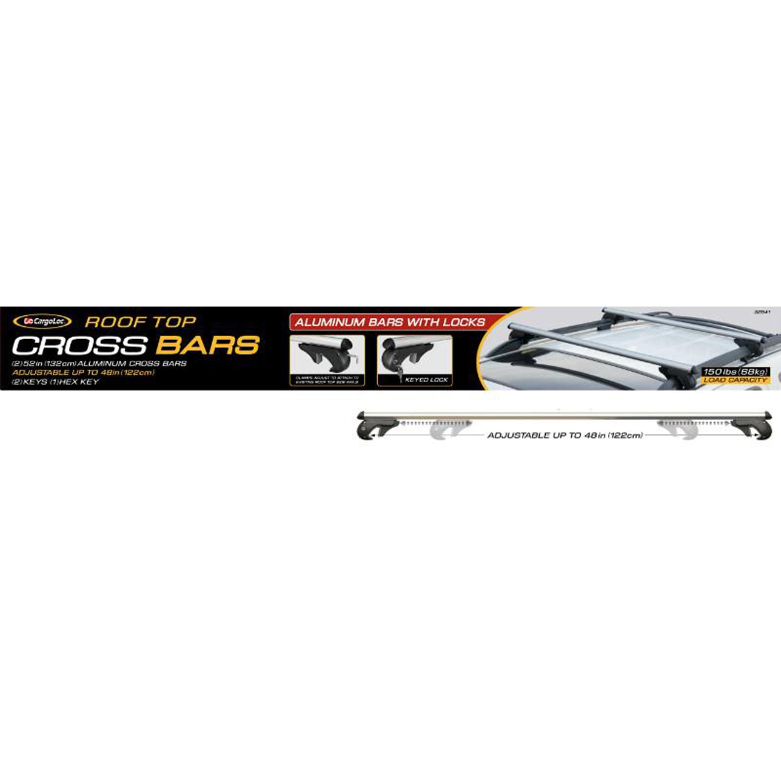 Cargoloc Vehicle Rooftop Aluminium Crossbars *** END OF LINE ***