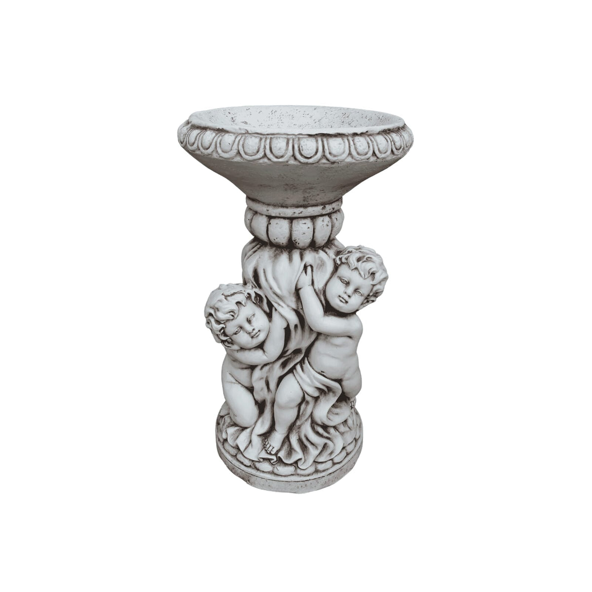 Omni Fibre Clay Bird Bath/Feeder - Serene Twins