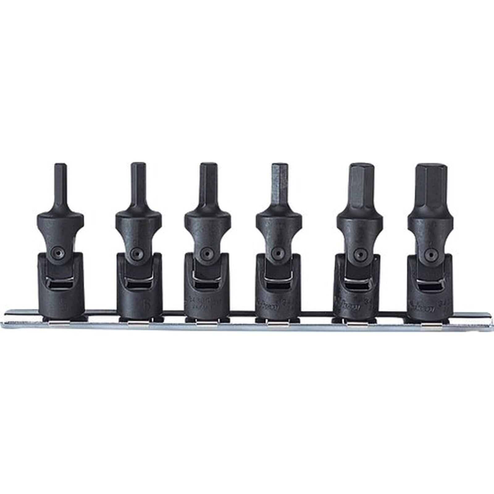 Koken RS3430M/6 Universal Socket Set On Rail 6pc 3/8"Dr 5-12mm