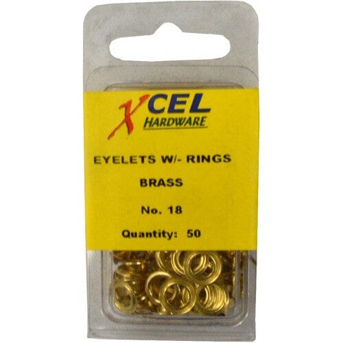 Xcel Eyelets - Brass with Rings 50-pce