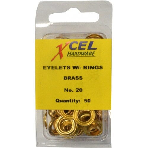 Xcel Eyelets - Brass with Rings 50-pce