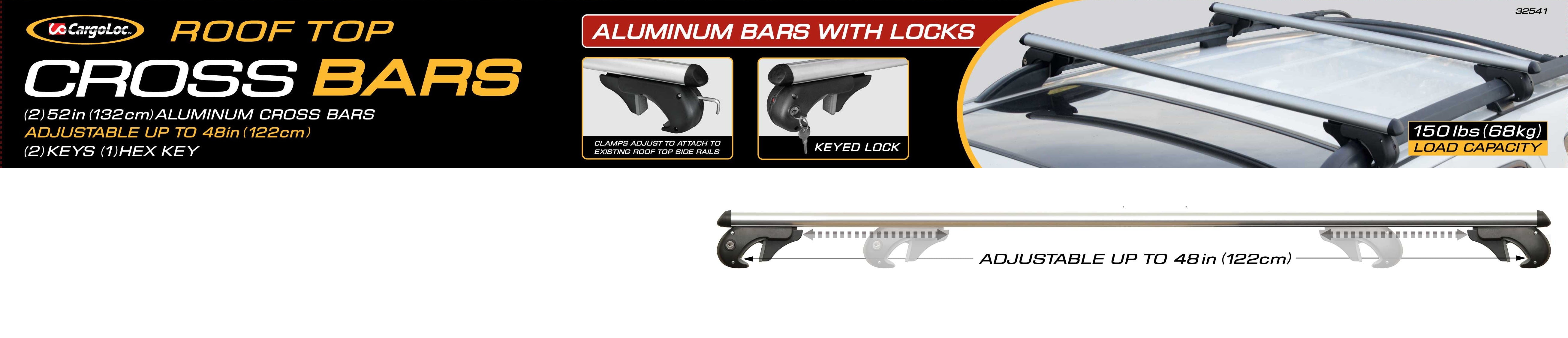 Cargoloc Vehicle Rooftop Aluminum Crossbars - End of Line