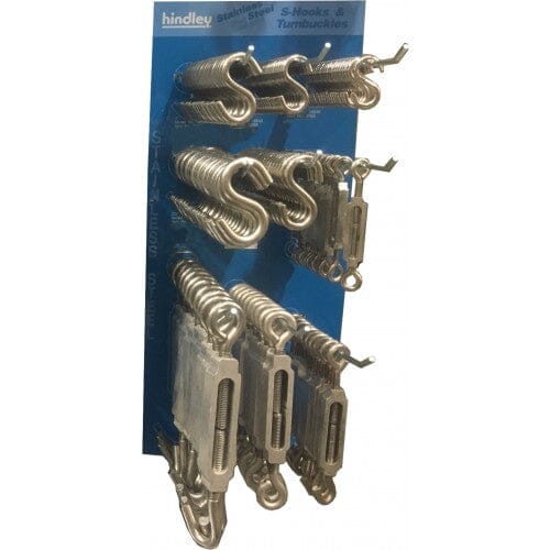 Hindley Turnbuckle & S-Hook Display - Stainless Steel