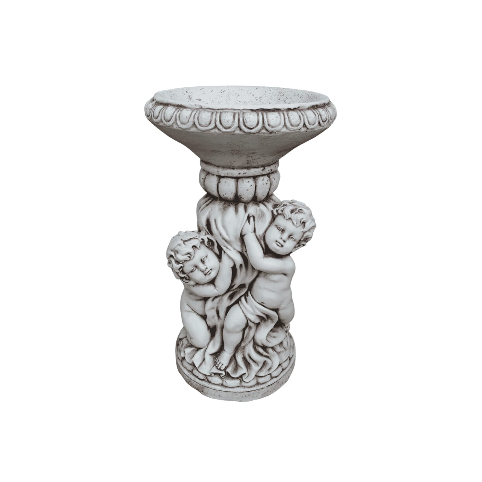 Omni Fibre Clay Bird Bath/Feeder - Serene Twins