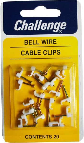 Challenge Cable Clips - 20pce Blister Pack Bell