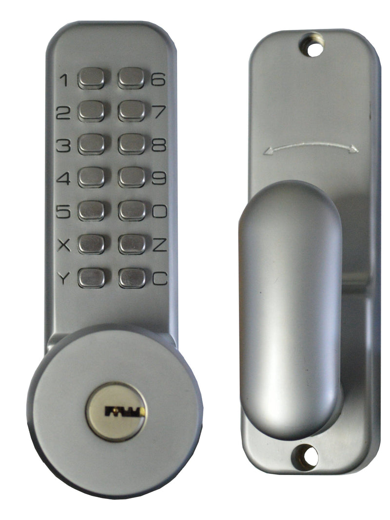 Xcel Digital Entrance Lock with Key Overide Satin Chrome