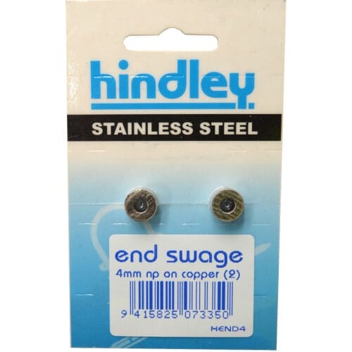 Hindley Wire Rope End Swages NP on Copper 2-pce 4mm Carded