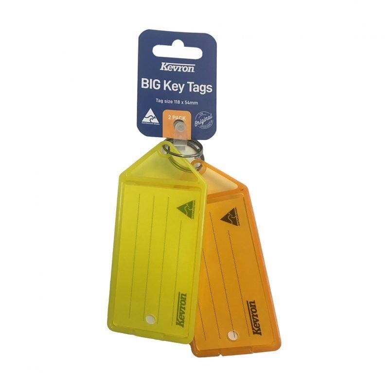 Kevron Key Tag Holders "Big" with Label 2-pce Carded