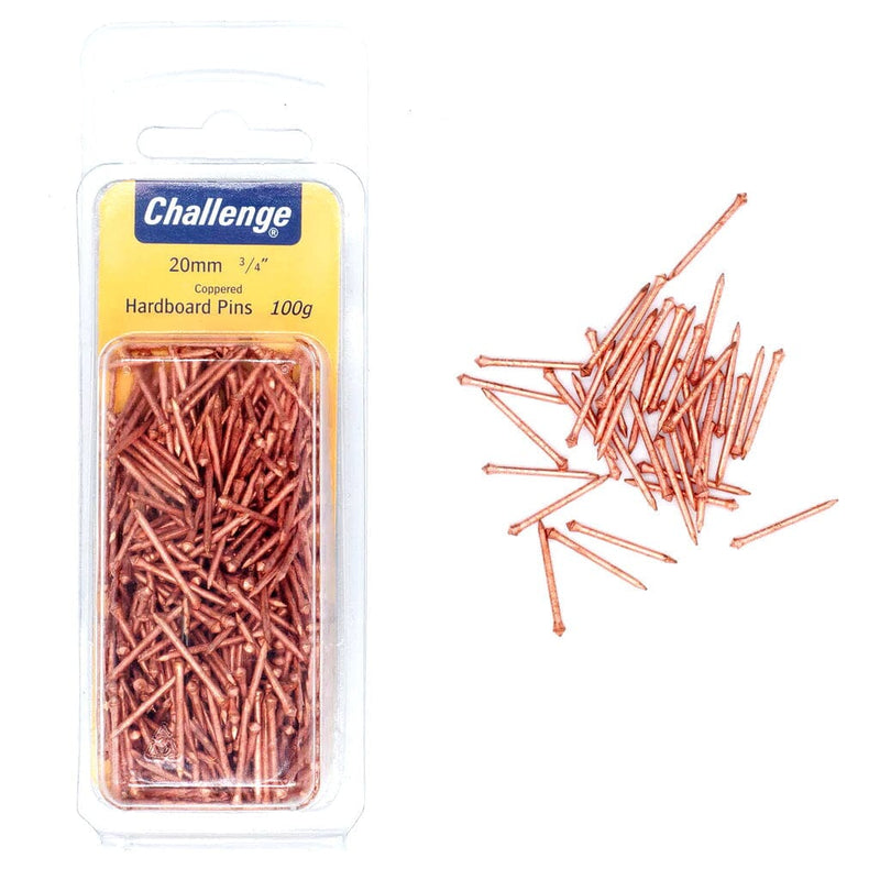 Challenge Hardboard Pins - 100gm Blister Pack 20mm