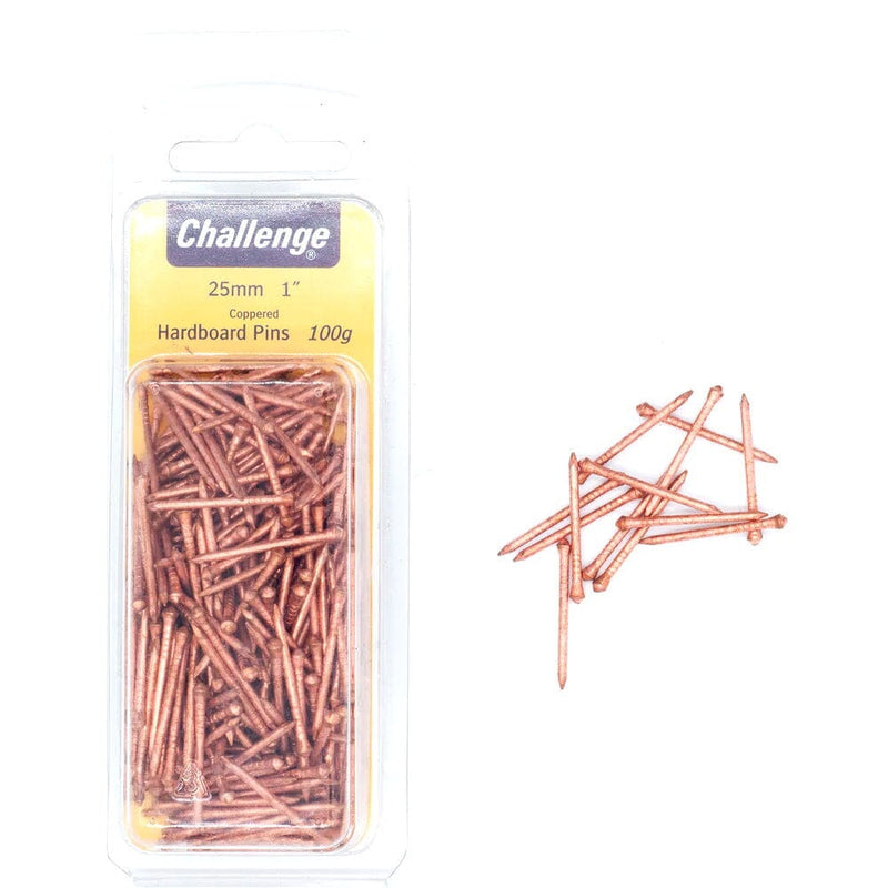 Challenge Hardboard Pins - 100gm Blister Pack 25mm