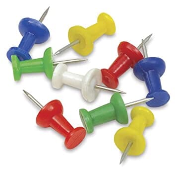 Prepax Push Pins - Assorted Colours 16-pce