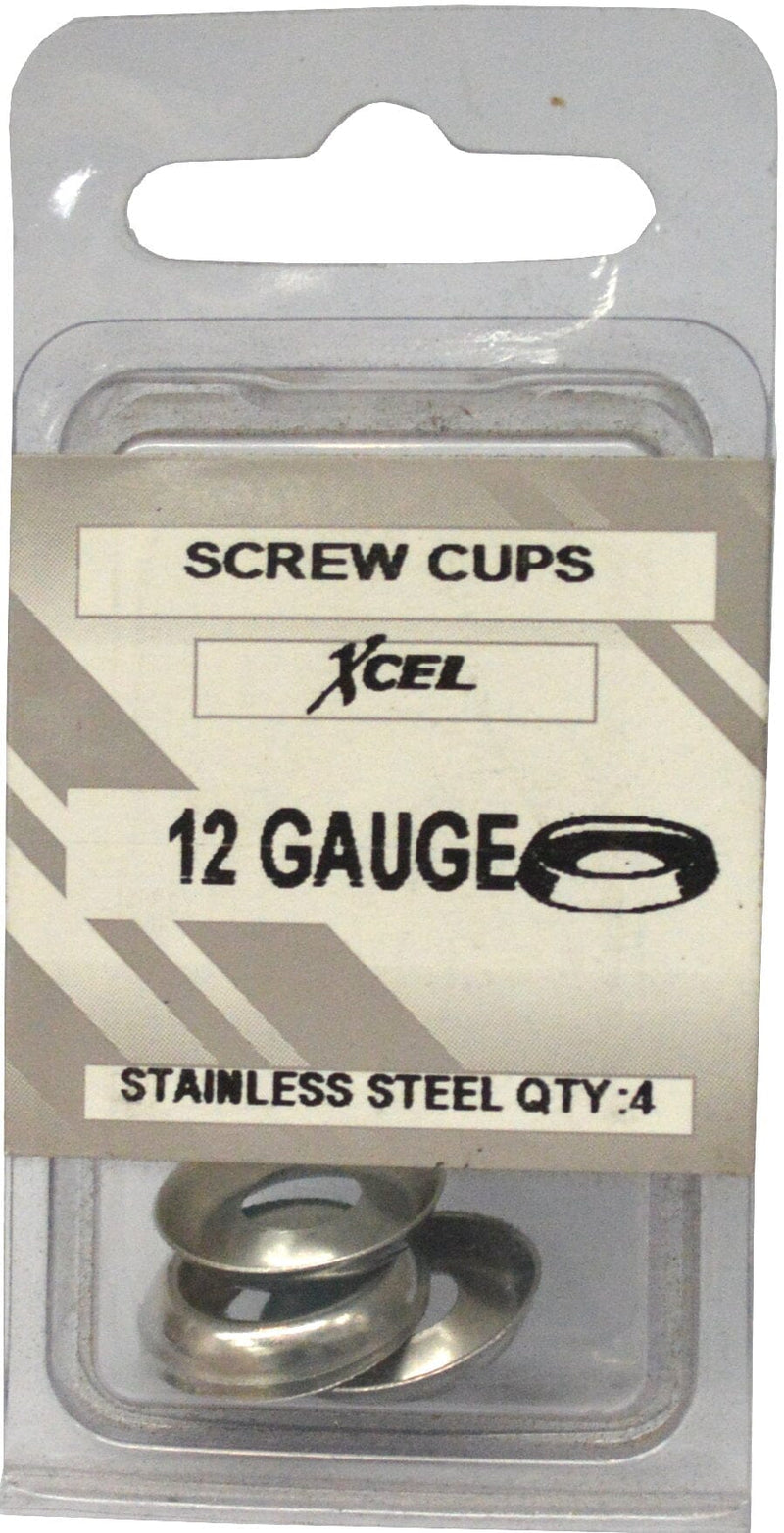 Prepax Screw Cups - Stainless Steel 4-pce 12g