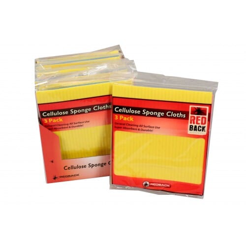 Redback Cellulose Sponge Cloths 3-pce 180mm x 200mm x 40mm