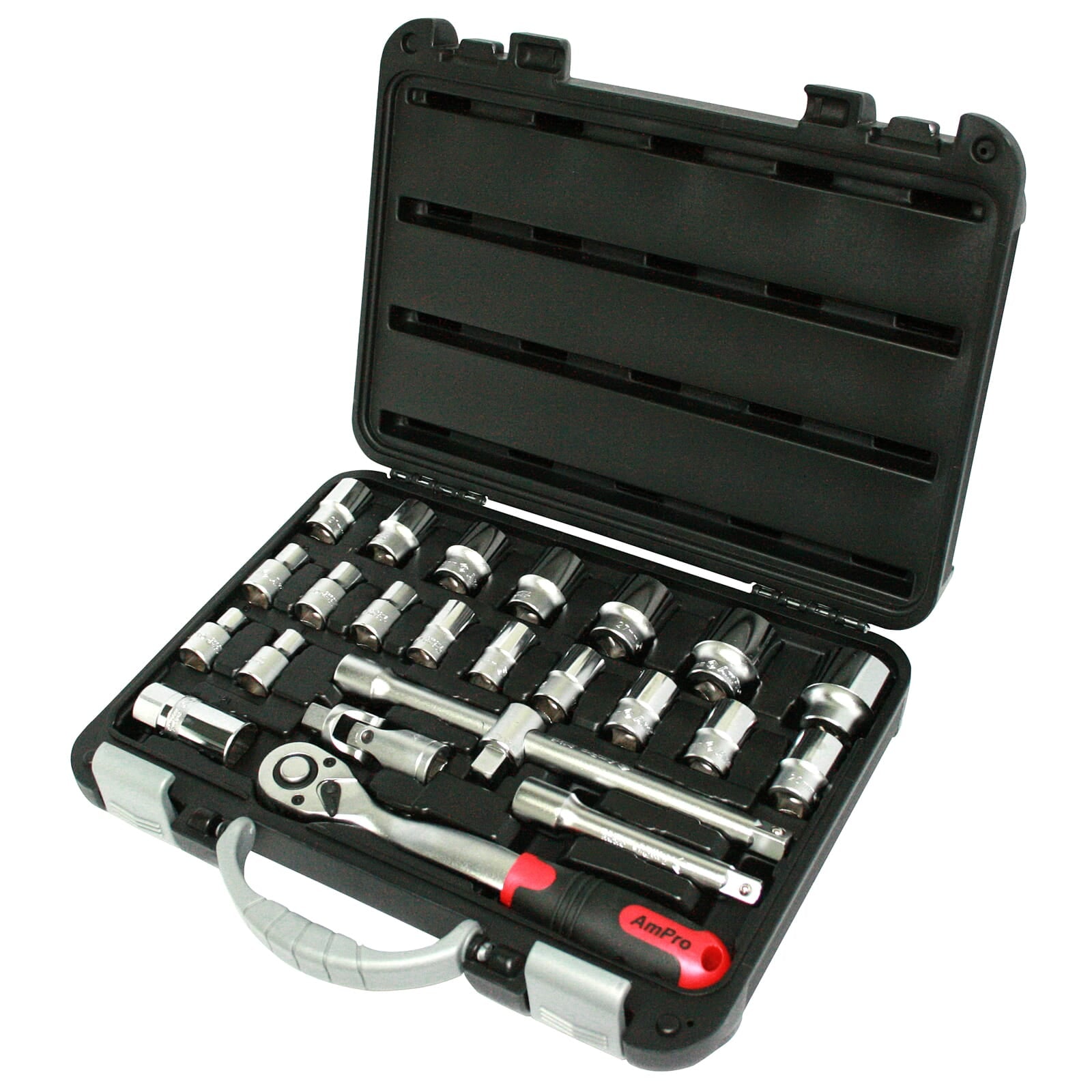 AmPro Socket Set 1/2" Dr 10-32mm 6pt 24pc (in Blowcase)