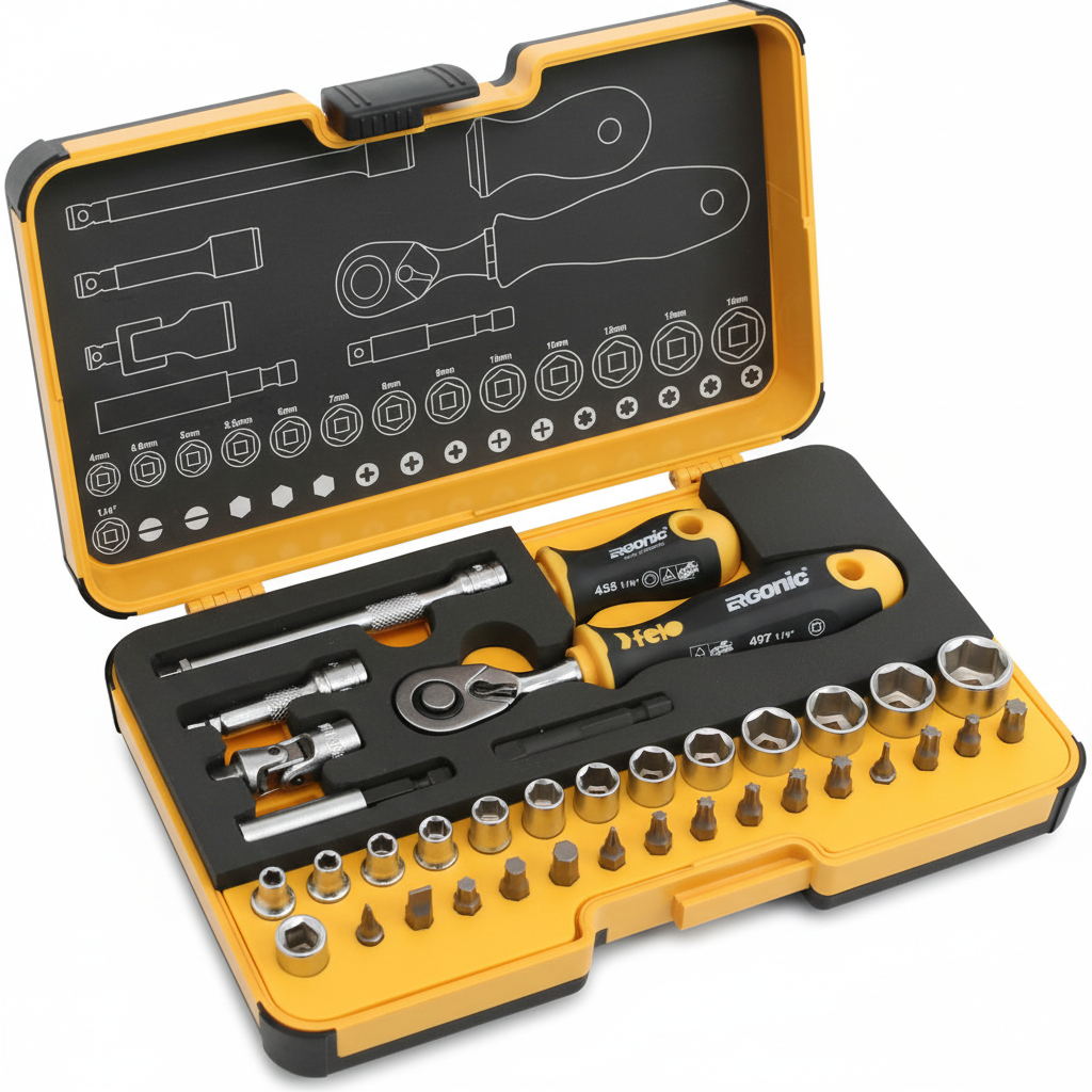 Felo 057 R-GO XL Ergonic Socket &amp; Bit Set 1/4"Dr 36pc&nbsp;