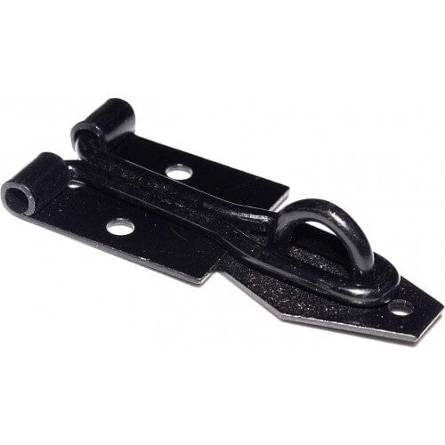 Xcel Hasp & Staple - Wire Ptn Black 75mm