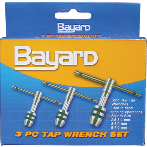 Ozar ATW7070 T Handle Tap Wrench Set 3pc (1/16-5/32" - 1/4-1/2")